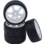 Gravity RC USGT Spec Pre-Mounted Rubber Tires on White Six Spoke (4).
