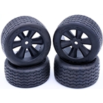 Gravity RC VTA Tires Pre glued, on VTA Edge Wheels Black (Set of 4).