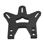 "CEFX Shepherd Velox V8 Rear Shock Tower [CFX17005] in high-modulus carbon fiber, installed on nitro RC chassis for improved stability"