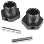 Tekno RC 17mm Aluminum Wheel Hub Set w/Pins (Gun Metal) (2).