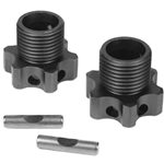 Tekno RC Aluminum 17mm Lightened Hex Wheel Hub Set (Gun Metal) (2) (+2mm Offset).
