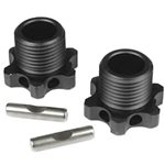 Tekno RC 17mm Aluminum Lightened Wheel Hubs w/Pins (Gun Metal) (2).