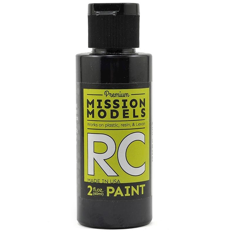 A 2oz bottle of Mission Models Black Acrylic Lexan Body Paint.[MIOMMRC002]