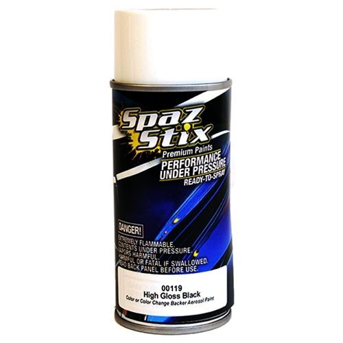 Spaz Stix High Gloss Black / Backer Spray Paint (3.5oz)[SZX00119]